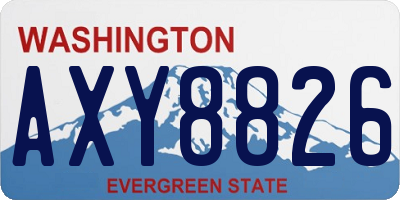 WA license plate AXY8826