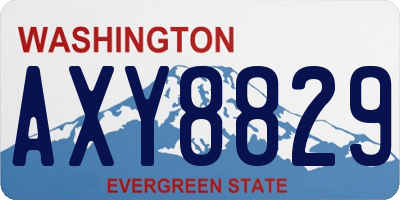 WA license plate AXY8829