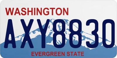 WA license plate AXY8830