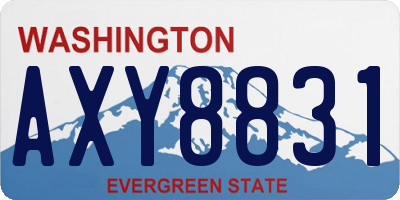 WA license plate AXY8831