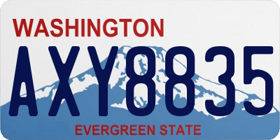 WA license plate AXY8835