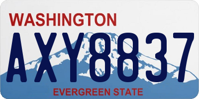 WA license plate AXY8837