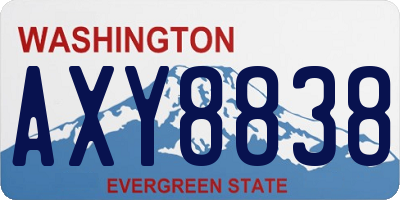 WA license plate AXY8838