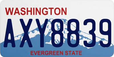 WA license plate AXY8839
