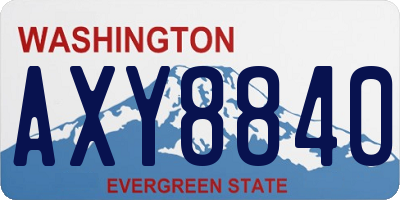 WA license plate AXY8840