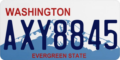 WA license plate AXY8845