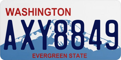 WA license plate AXY8849