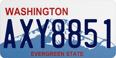 WA license plate AXY8851