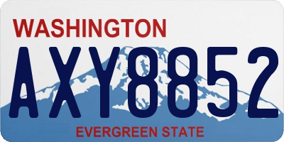 WA license plate AXY8852