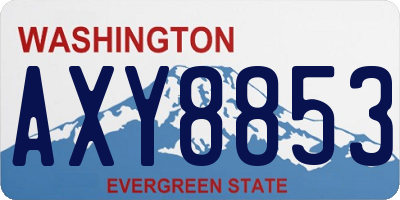 WA license plate AXY8853