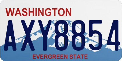 WA license plate AXY8854