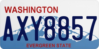 WA license plate AXY8857