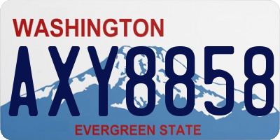 WA license plate AXY8858