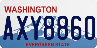WA license plate AXY8860