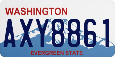 WA license plate AXY8861