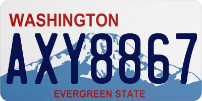 WA license plate AXY8867