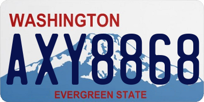 WA license plate AXY8868