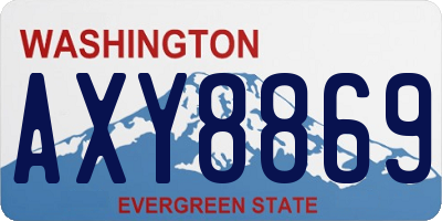 WA license plate AXY8869