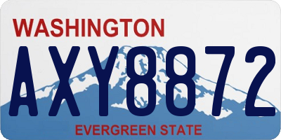 WA license plate AXY8872