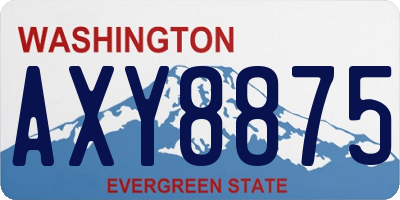 WA license plate AXY8875