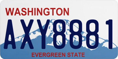 WA license plate AXY8881