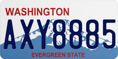 WA license plate AXY8885