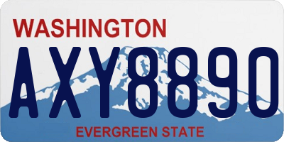 WA license plate AXY8890