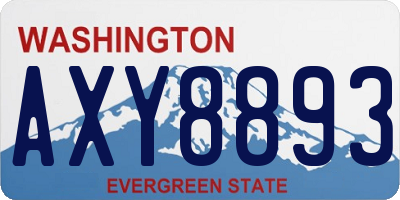 WA license plate AXY8893