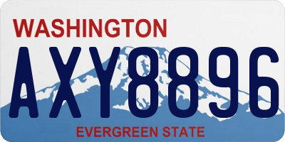 WA license plate AXY8896