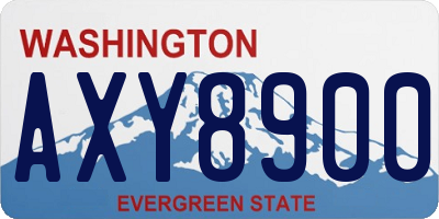 WA license plate AXY8900