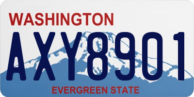 WA license plate AXY8901