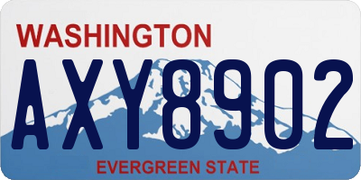 WA license plate AXY8902
