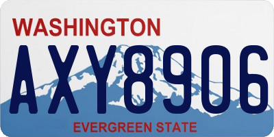 WA license plate AXY8906