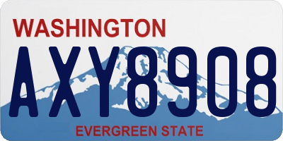 WA license plate AXY8908
