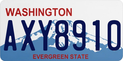 WA license plate AXY8910