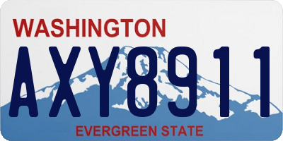 WA license plate AXY8911