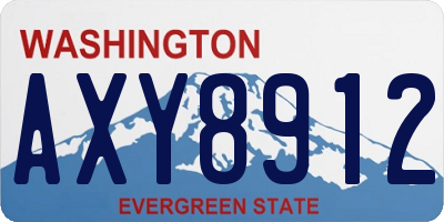 WA license plate AXY8912