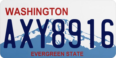 WA license plate AXY8916