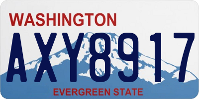 WA license plate AXY8917