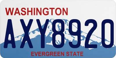 WA license plate AXY8920