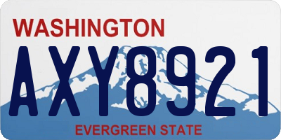 WA license plate AXY8921