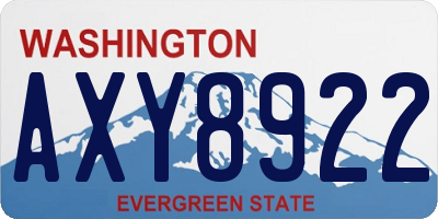 WA license plate AXY8922