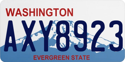 WA license plate AXY8923