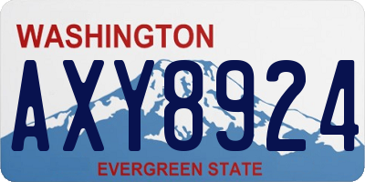 WA license plate AXY8924