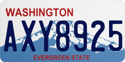 WA license plate AXY8925