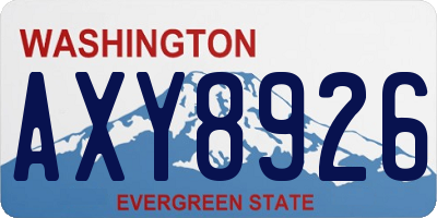 WA license plate AXY8926