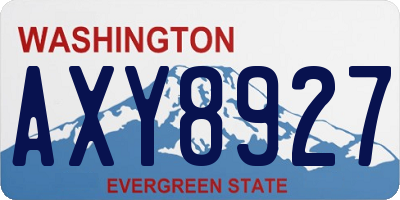 WA license plate AXY8927