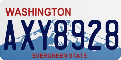 WA license plate AXY8928