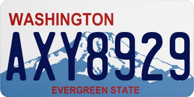 WA license plate AXY8929