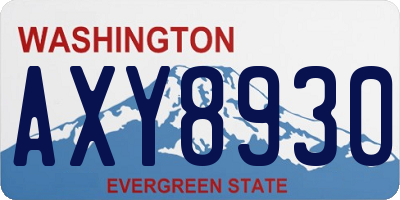 WA license plate AXY8930